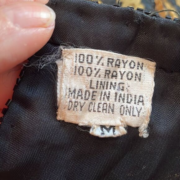 Vtg gold & black sequin striped dressy long sleeve blouse - Picture 11 of 11